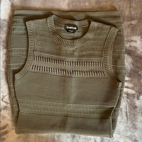 Bebe Bandage Bodycon Olive Dress Size S - Picture 4 of 8